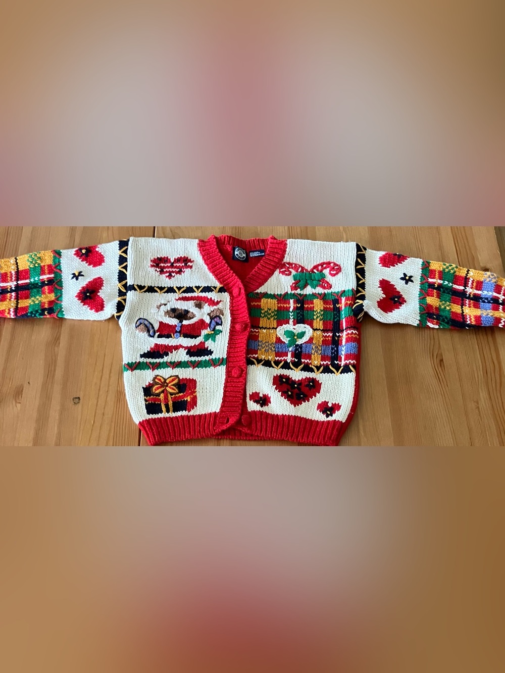 GUC Vintage Authentic Kids AK Holiday Knit Cardigan Size 4T